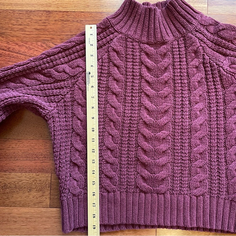 a new day Women's Cable Knit Turtleneck Sweater - Burgundy - Picture 4 of 6